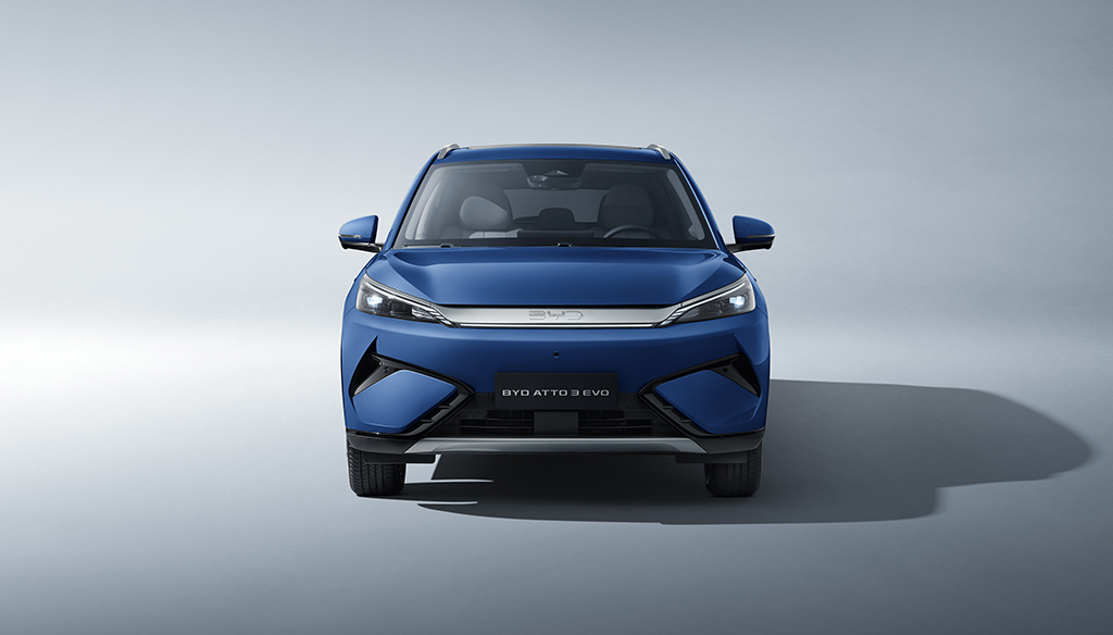 BYD ATTO 3 EVO - Iris Blue - Voorkant - bij Louwman BYD